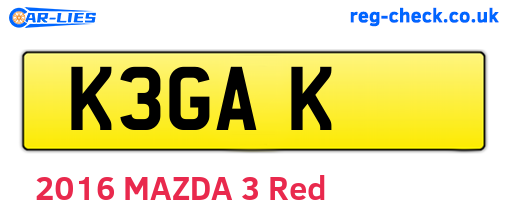 K3GAK are the vehicle registration plates.