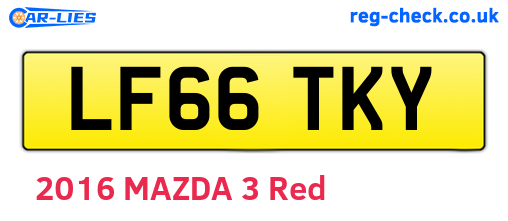 LF66TKY are the vehicle registration plates.