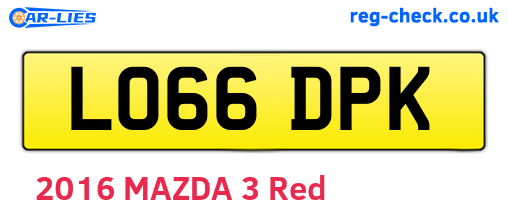 LO66DPK are the vehicle registration plates.
