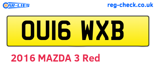 OU16WXB are the vehicle registration plates.