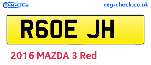 R60EJH are the vehicle registration plates.