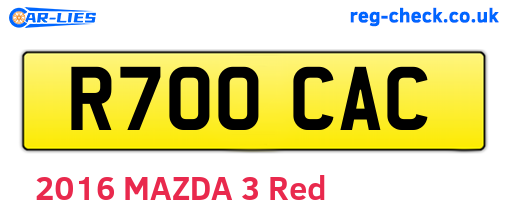 R700CAC are the vehicle registration plates.