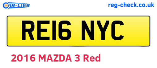RE16NYC are the vehicle registration plates.
