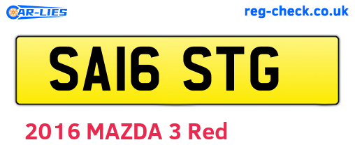 SA16STG are the vehicle registration plates.