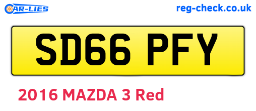 SD66PFY are the vehicle registration plates.