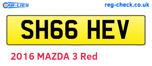 SH66HEV are the vehicle registration plates.
