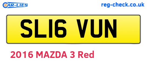 SL16VUN are the vehicle registration plates.