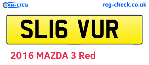 SL16VUR are the vehicle registration plates.