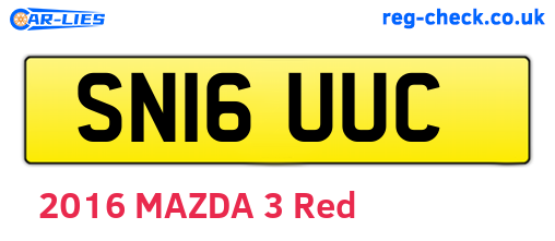 SN16UUC are the vehicle registration plates.