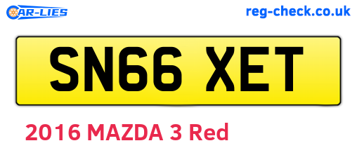 SN66XET are the vehicle registration plates.
