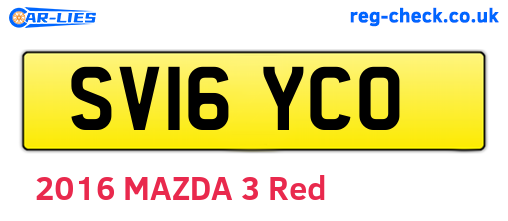 SV16YCO are the vehicle registration plates.