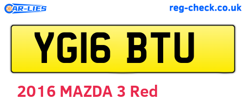 YG16BTU are the vehicle registration plates.