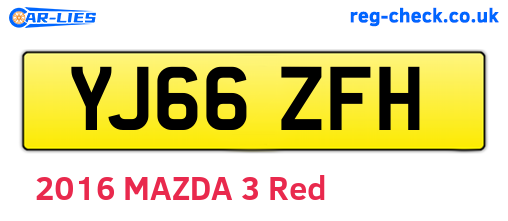 YJ66ZFH are the vehicle registration plates.