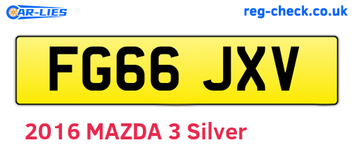 FG66JXV are the vehicle registration plates.