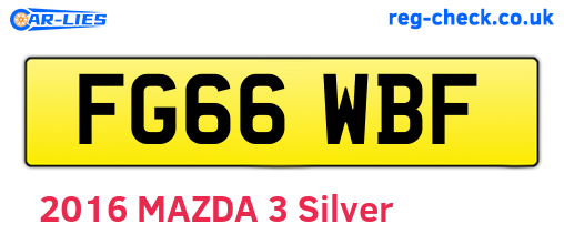 FG66WBF are the vehicle registration plates.