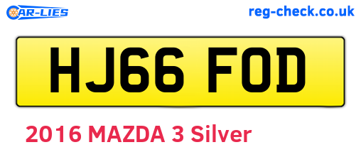 HJ66FOD are the vehicle registration plates.