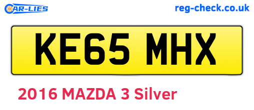 KE65MHX are the vehicle registration plates.