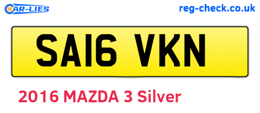 SA16VKN are the vehicle registration plates.