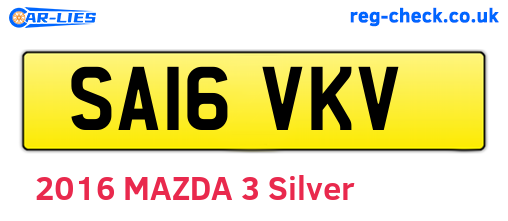 SA16VKV are the vehicle registration plates.