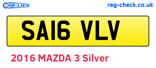 SA16VLV are the vehicle registration plates.