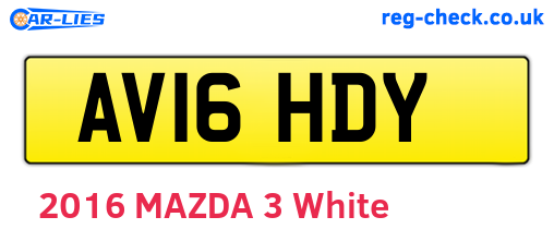 AV16HDY are the vehicle registration plates.