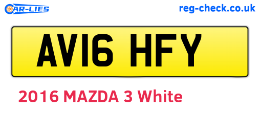 AV16HFY are the vehicle registration plates.