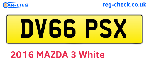 DV66PSX are the vehicle registration plates.