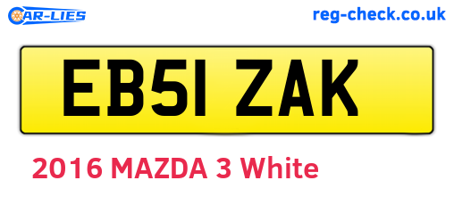 EB51ZAK are the vehicle registration plates.