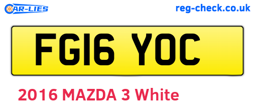 FG16YOC are the vehicle registration plates.
