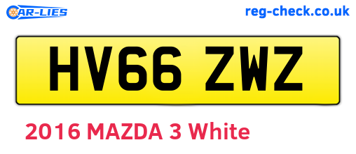 HV66ZWZ are the vehicle registration plates.