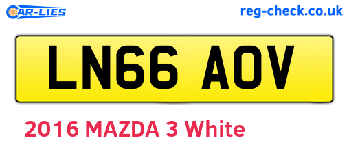 LN66AOV are the vehicle registration plates.