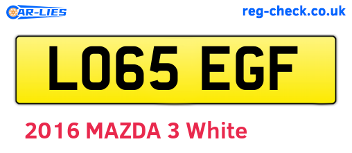 LO65EGF are the vehicle registration plates.