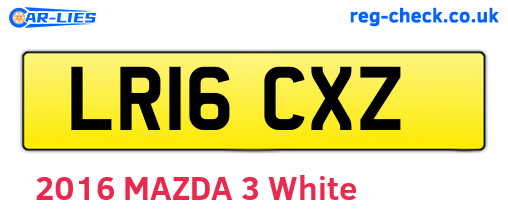 LR16CXZ are the vehicle registration plates.