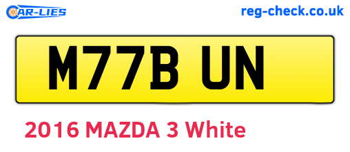 M77BUN are the vehicle registration plates.