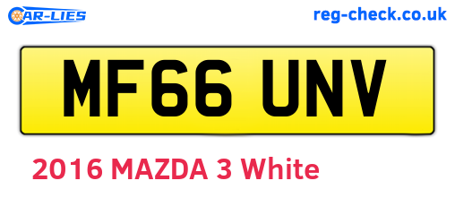 MF66UNV are the vehicle registration plates.