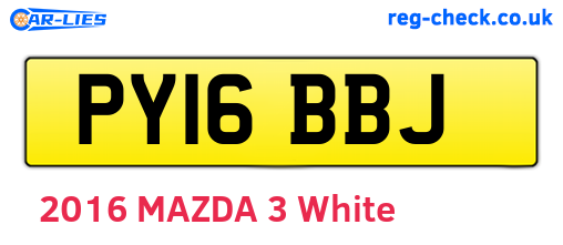 PY16BBJ are the vehicle registration plates.