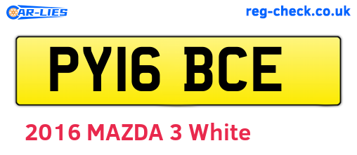 PY16BCE are the vehicle registration plates.