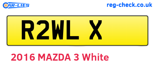 R2WLX are the vehicle registration plates.