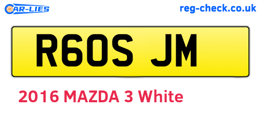 R60SJM are the vehicle registration plates.
