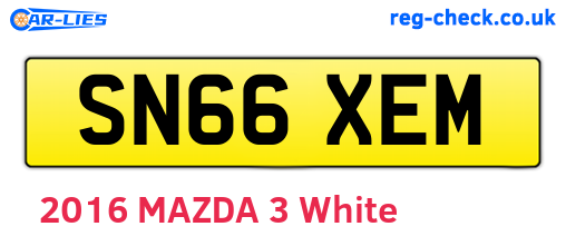 SN66XEM are the vehicle registration plates.