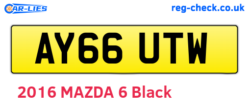 AY66UTW are the vehicle registration plates.