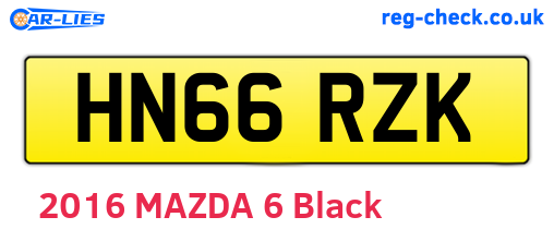 HN66RZK are the vehicle registration plates.