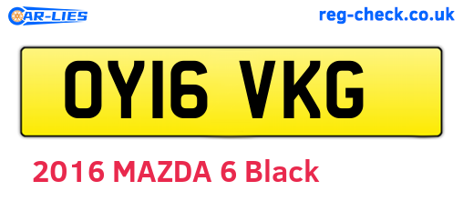 OY16VKG are the vehicle registration plates.