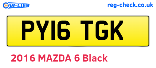 PY16TGK are the vehicle registration plates.