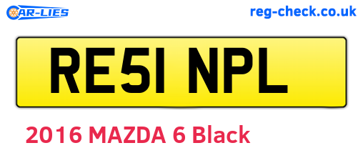 RE51NPL are the vehicle registration plates.
