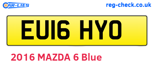 EU16HYO are the vehicle registration plates.