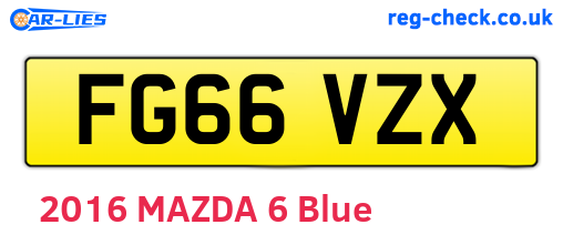 FG66VZX are the vehicle registration plates.