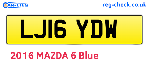 LJ16YDW are the vehicle registration plates.