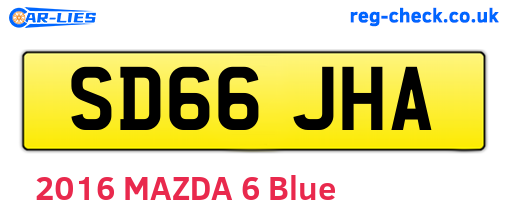 SD66JHA are the vehicle registration plates.