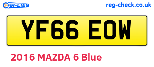 YF66EOW are the vehicle registration plates.